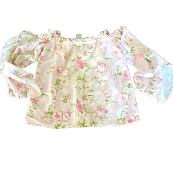 Children’s Place Floral Blouse Off Shoulder Toddler Size 4 XS - Picture 1 of 7